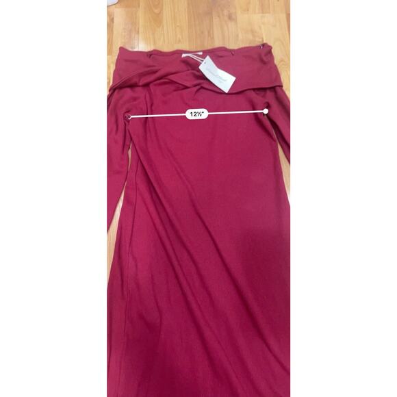 Women's Universal Thread Long Sleeve Midi Bodycon Dress Red Size Medium NWT - Picture 5 of 6